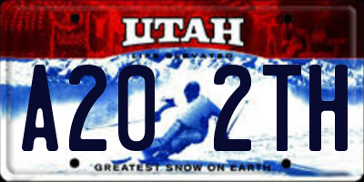 UT license plate A202TH