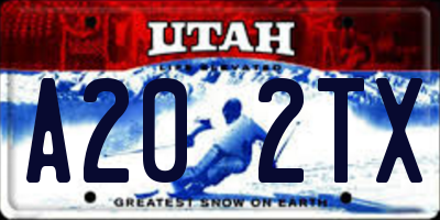 UT license plate A202TX