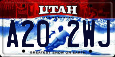 UT license plate A202WJ
