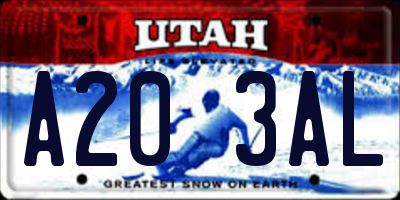 UT license plate A203AL