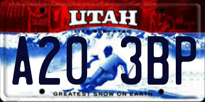 UT license plate A203BP