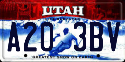 UT license plate A203BV