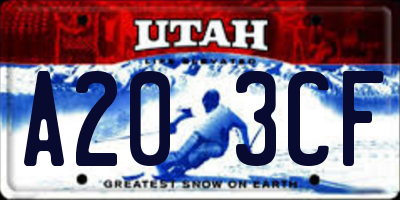 UT license plate A203CF