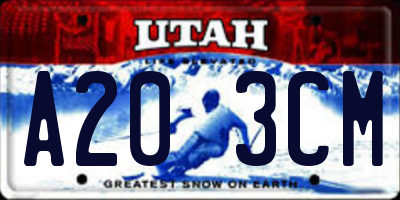 UT license plate A203CM