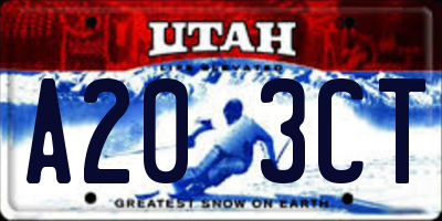 UT license plate A203CT