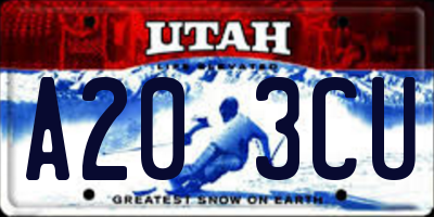 UT license plate A203CU