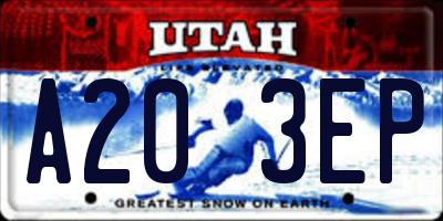 UT license plate A203EP