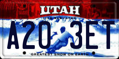 UT license plate A203ET