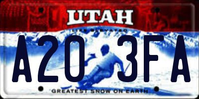 UT license plate A203FA