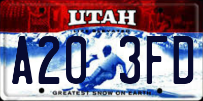 UT license plate A203FD
