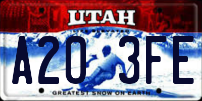 UT license plate A203FE
