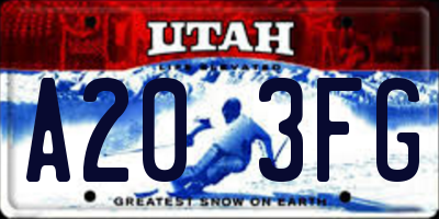 UT license plate A203FG
