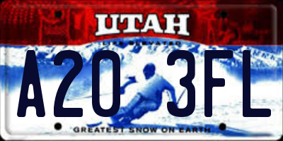 UT license plate A203FL