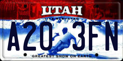 UT license plate A203FN
