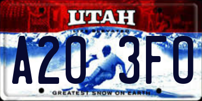 UT license plate A203FO