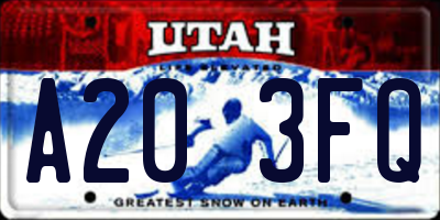 UT license plate A203FQ