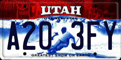 UT license plate A203FY