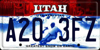UT license plate A203FZ