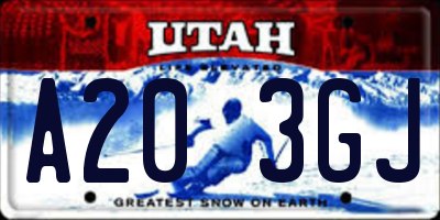UT license plate A203GJ