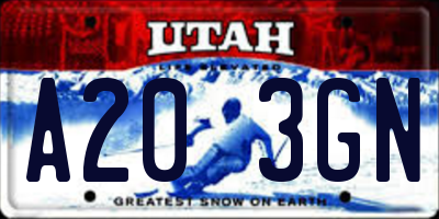 UT license plate A203GN