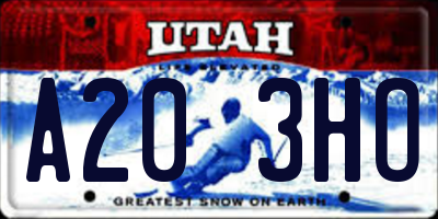 UT license plate A203HO