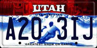 UT license plate A203IJ