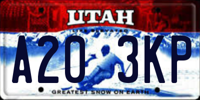 UT license plate A203KP