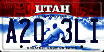UT license plate A203LI