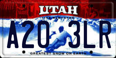 UT license plate A203LR