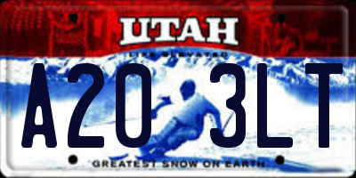 UT license plate A203LT