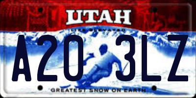 UT license plate A203LZ