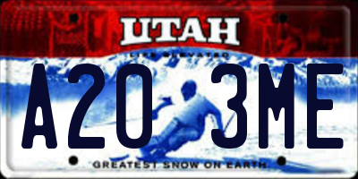 UT license plate A203ME