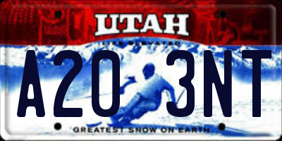 UT license plate A203NT