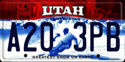 UT license plate A203PB