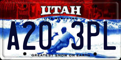 UT license plate A203PL