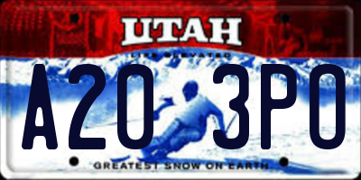 UT license plate A203PO
