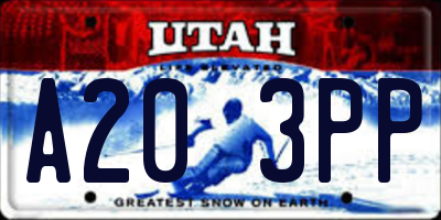 UT license plate A203PP