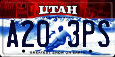 UT license plate A203PS