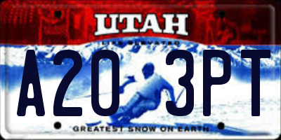 UT license plate A203PT