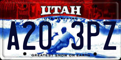 UT license plate A203PZ