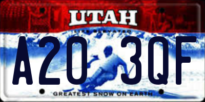 UT license plate A203QF