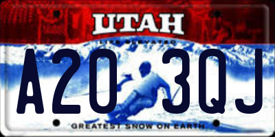 UT license plate A203QJ