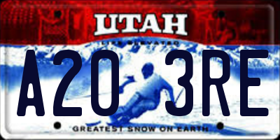 UT license plate A203RE