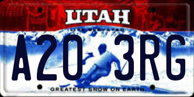 UT license plate A203RG