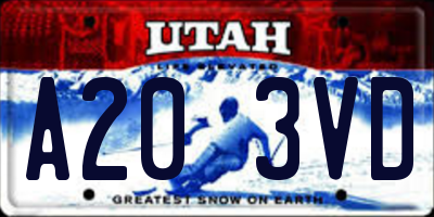 UT license plate A203VD