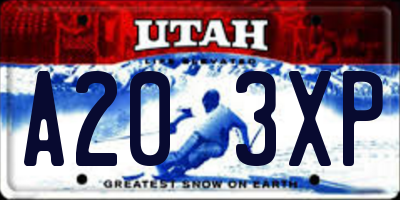 UT license plate A203XP