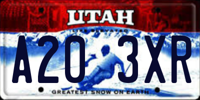 UT license plate A203XR