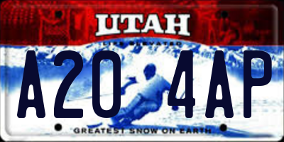 UT license plate A204AP