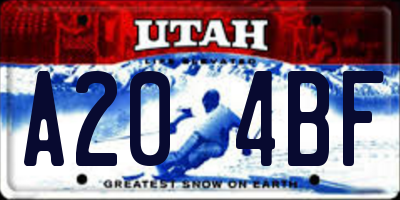 UT license plate A204BF