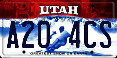 UT license plate A204CS